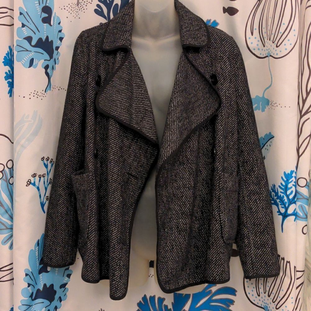 Lucky Brand Black Striped Double Breasted Jacket Size S - Picture 2 of 9